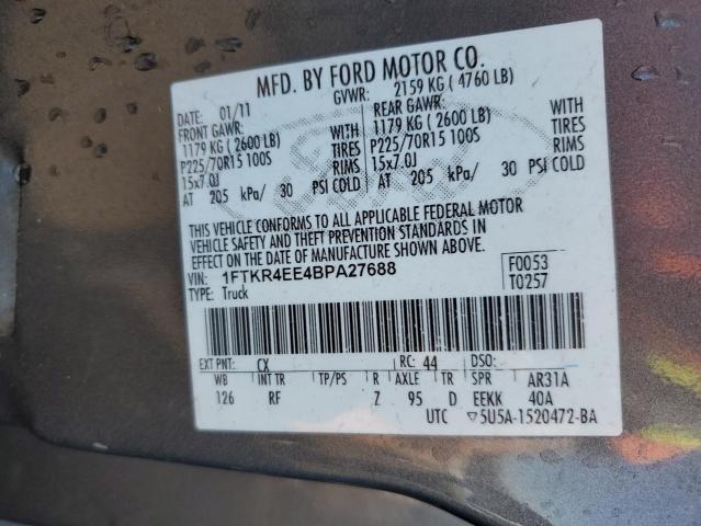 Photo 10 from auction – 2011 FORD RANGER SUP with VIN 1FTKR4EE4BPA27688