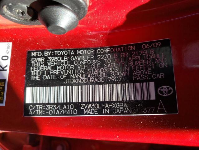 Photo 10 from auction – 2010 TOYOTA PRIUS with VIN JTDKN3DU9A0017907
