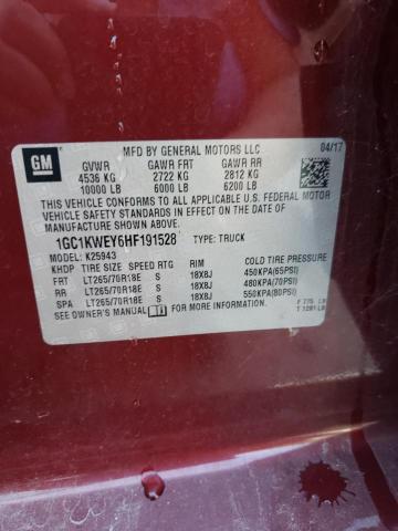 Photo 10 from auction – 2017 CHEVROLET SILVERADO with VIN 1GC1KWEY6HF191528