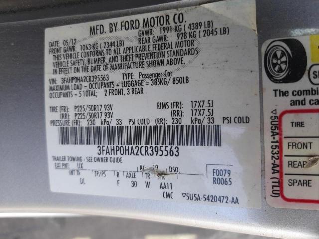 Photo 10 from auction – 2012 FORD FUSION SE with VIN 3FAHP0HA2CR395563