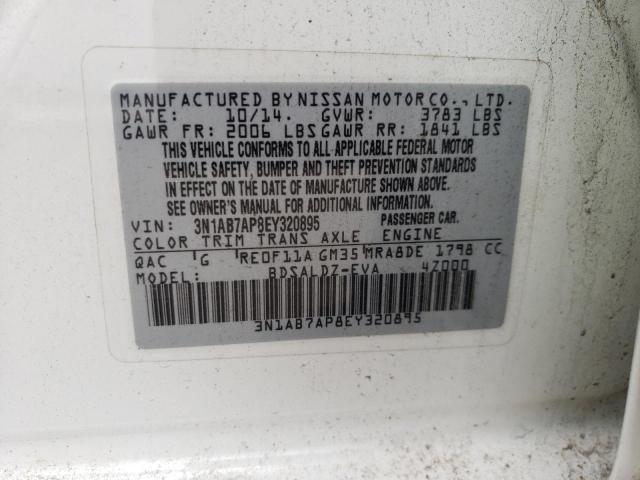 Photo 10 from auction – 2014 NISSAN SENTRA S with VIN 3N1AB7AP8EY320895