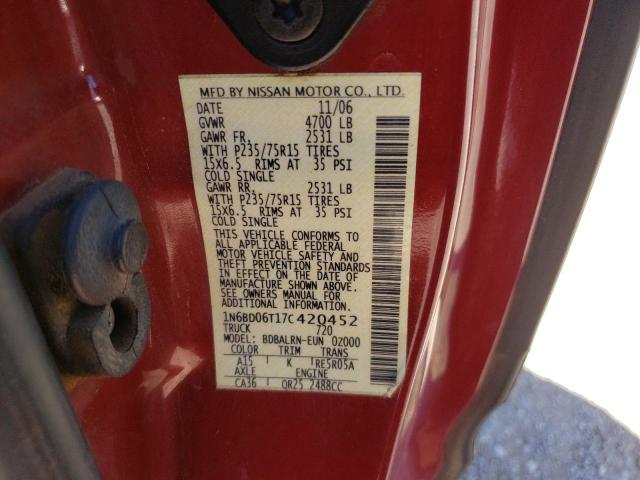 Photo 10 from auction – 2007 NISSAN FRONTIER K with VIN 1N6BD06T17C420452