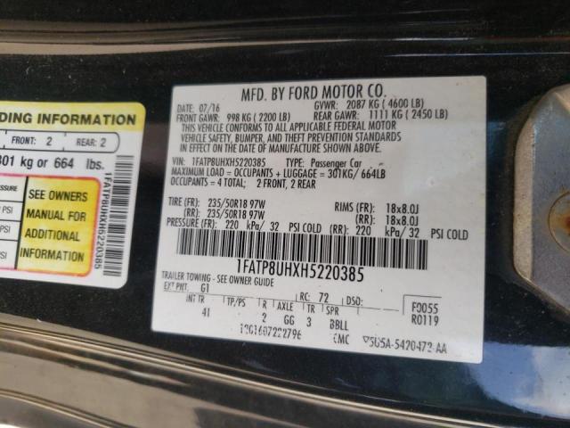 Photo 10 from auction – 2017 FORD MUSTANG with VIN 1FATP8UHXH5220385