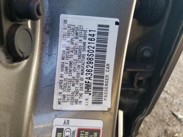 Photo 10 from auction – 2008 HONDA CIVIC HYBR with VIN JHMFA36298S021641