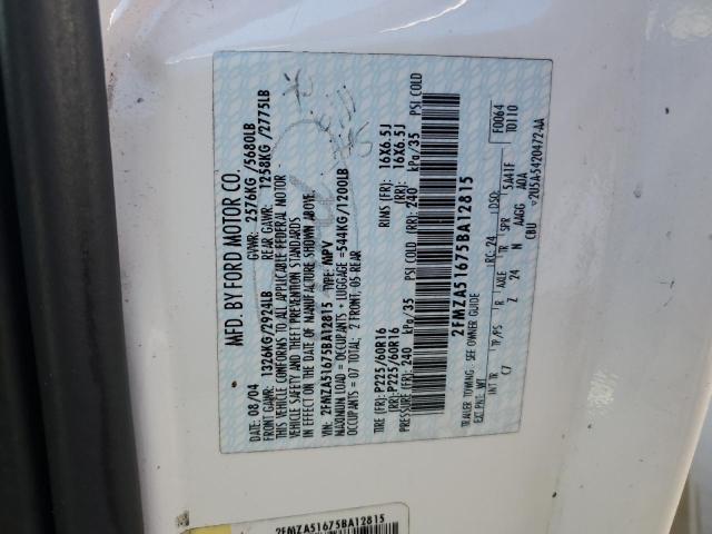 Photo 10 from auction – 2005 FORD FREESTAR S with VIN 2FMZA51675BA12815
