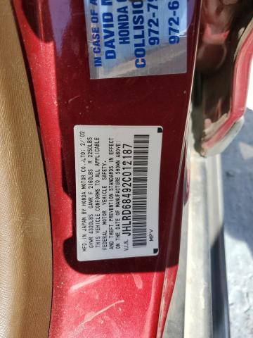 Photo 10 from auction – 2002 HONDA CR-V LX with VIN JHLRD68492C012187