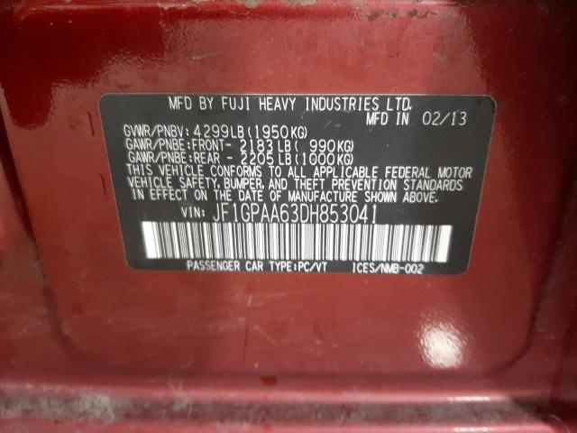 Photo 10 from auction – 2013 SUBARU IMPREZA with VIN JF1GPAA63DH853041
