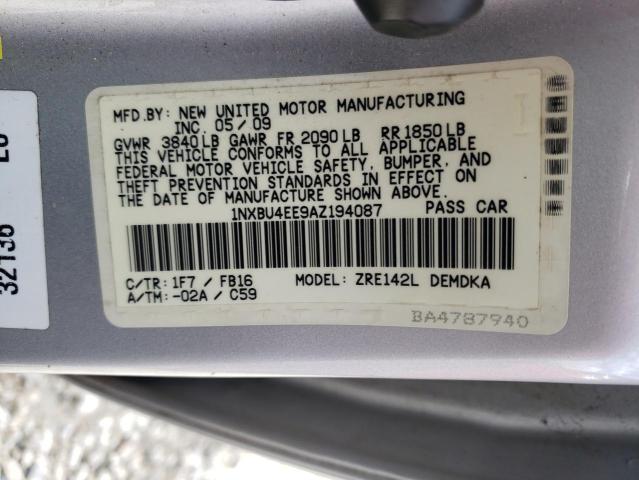 Photo 10 from auction – 2010 TOYOTA CORROLLA with VIN 1NXBU4EE9AZ194087