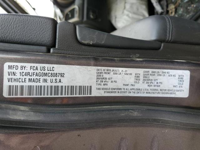 Photo 10 from auction – 2021 JEEP GRAND CHER with VIN 1C4RJFAG0MC808792