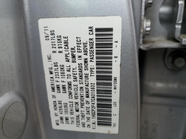 Photo 10 from auction – 2012 HONDA ACCORD LXP with VIN 1HGCP2F47CA010832