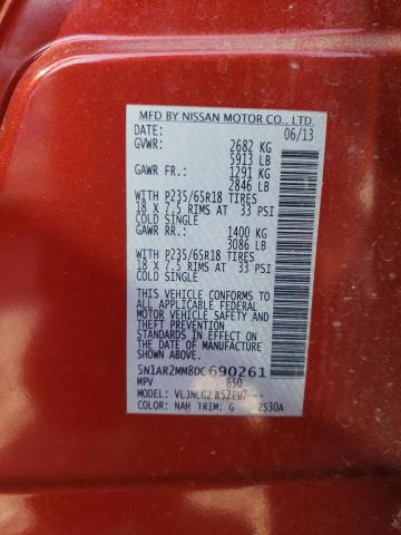 Photo 10 from auction – 2013 NISSAN PATHFINDER with VIN 5N1AR2MM8DC690261