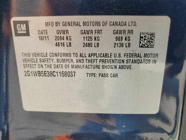 Photo 10 from auction – 2012 CHEVROLET IMPALA LT with VIN 2G1WB5E38C1168037