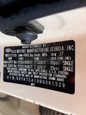 Photo 10 from auction – 2011 KIA SORENTO BA with VIN 5XYKTCA19BG061529