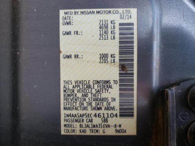 Photo 10 from auction – 2014 NISSAN MAXIMA S with VIN 1N4AA5AP5EC461104