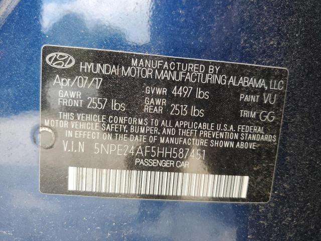 Photo 10 from auction – 2017 HYUNDAI SONATA SE with VIN 5NPE24AF5HH587451