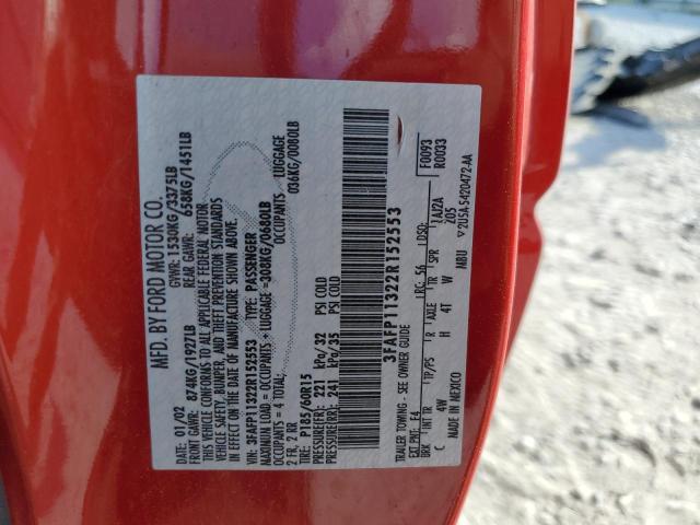 Photo 10 from auction – 2002 FORD ESCORT ZX2 with VIN 3FAFP11322R152553