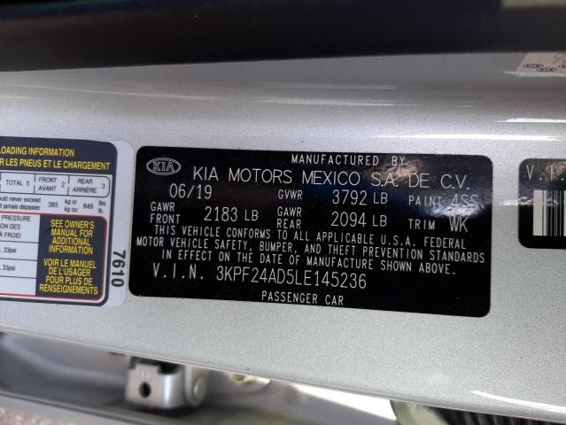 Photo 10 from auction – 2020 KIA FORTE FE with VIN 3KPF24AD5LE145236