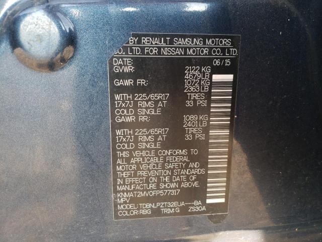 Photo 10 from auction – 2015 NISSAN ROGUE S with VIN KNMAT2MV0FP577317