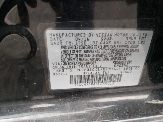 Photo 10 from auction – 2016 NISSAN VERSA S with VIN 3N1CN7AP8GL884367