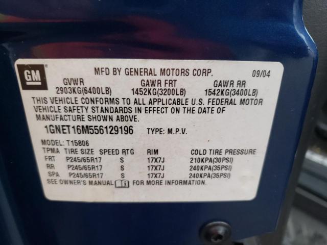 Photo 10 from auction – 2005 CHEVROLET TRAILBLAZE with VIN 1GNET16M556129196