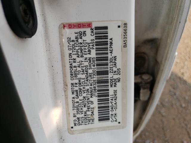 Photo 10 from auction – 2003 TOYOTA COROLLA CE with VIN JTDBR32E730014085