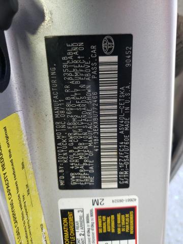 Photo 10 from auction – 2011 TOYOTA CAMRY BASE with VIN 4T1BF3EKXBU772466
