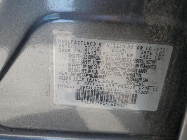 Photo 10 from auction – 2019 NISSAN SENTRA S with VIN 3N1AB7AP1KL604037