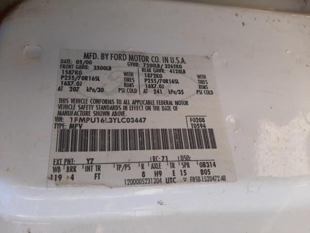 Photo 10 from auction – 2000 FORD EXPEDITION with VIN 1FMPU16L3YLC03447