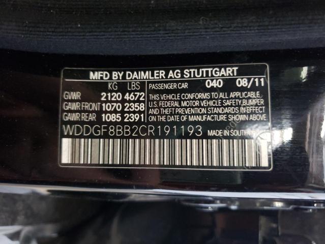 Photo 10 from auction – 2012 MERCEDES-BENZ C CLASS with VIN WDDGF8BB2CR191193