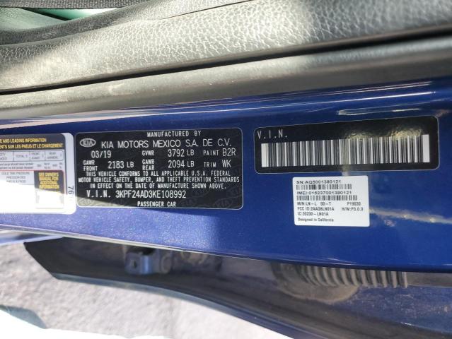 Photo 10 from auction – 2019 KIA FORTE FE with VIN 3KPF24AD3KE108992