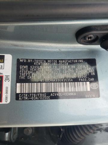Photo 10 from auction – 2009 TOYOTA CAMRY BASE with VIN 4T1BE46K69U835354