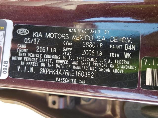 Photo 10 from auction – 2017 KIA FORTE LX with VIN 3KPFK4A76HE160362