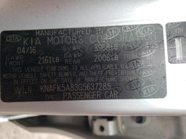 Photo 10 from auction – 2016 KIA FORTE LX with VIN KNAFK5A83G5637285