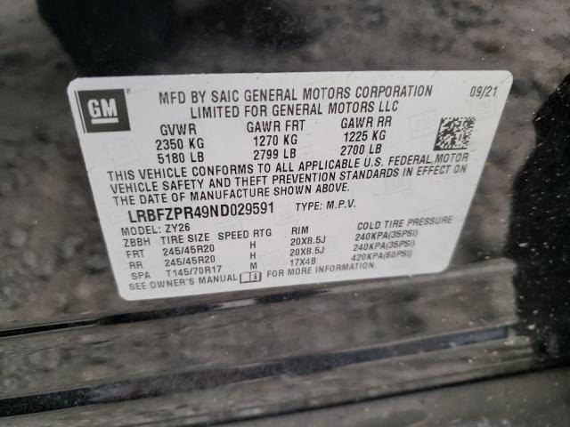 Photo 10 from auction – 2022 BUICK ENVISION E with VIN LRBFZPR49ND029591