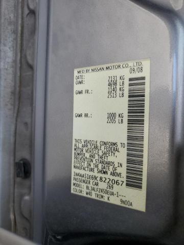 Photo 10 from auction – 2009 NISSAN MAXIMA S with VIN 1N4AA51E69C822067