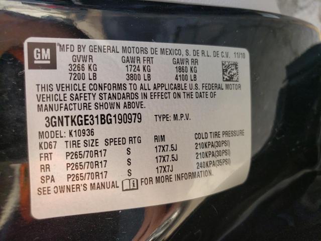 Photo 10 from auction – 2011 CHEVROLET AVALANCHE with VIN 3GNTKGE31BG190979
