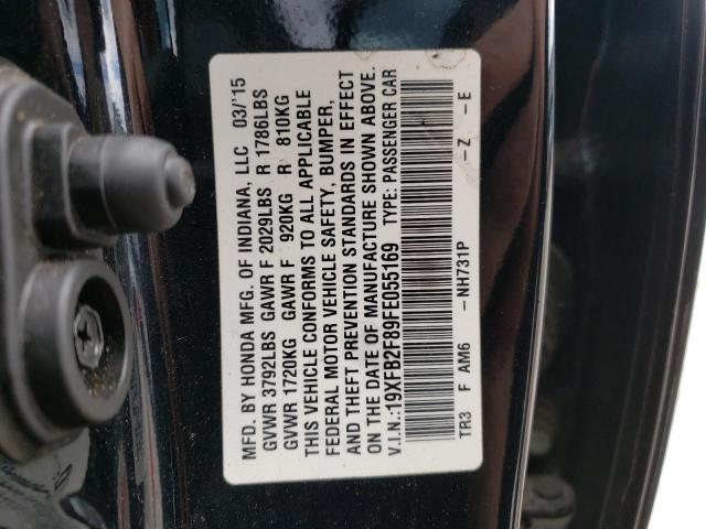 Photo 10 from auction – 2015 HONDA CIVIC EX with VIN 19XFB2F89FE055169