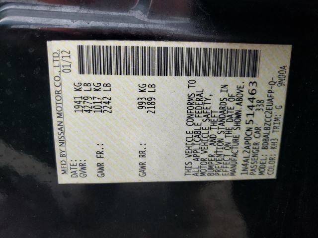 Photo 10 from auction – 2012 NISSAN ALTIMA BAS with VIN 1N4AL2AP0CN514463