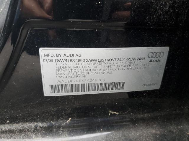 Photo 10 from auction – 2007 AUDI A4 2.0T QU with VIN WAUDF78EX7A049765