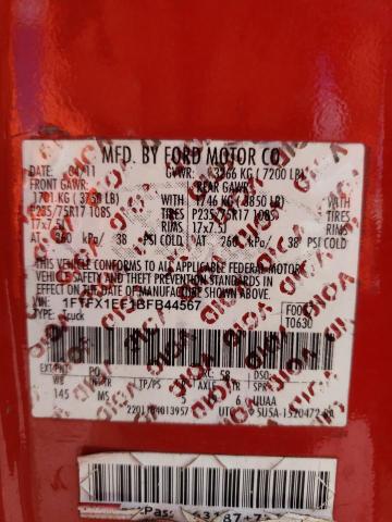 Photo 10 from auction – 2011 FORD F150 SUPER with VIN 1FTFX1EF1BFB44567