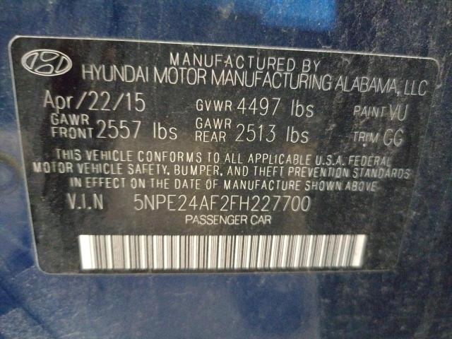 Photo 10 from auction – 2015 HYUNDAI SONATA SE with VIN 5NPE24AF2FH227700