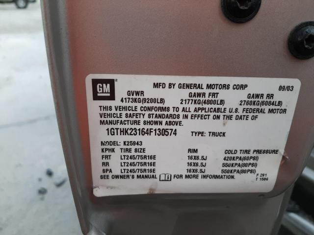 Photo 10 from auction – 2004 GMC SIERRA K25 with VIN 1GTHK23164F130574
