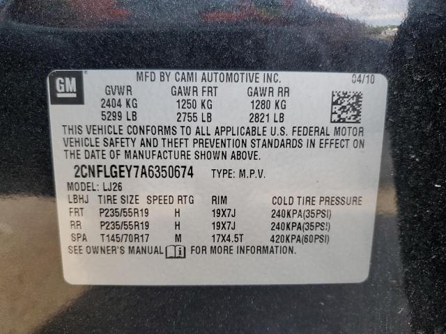 Photo 10 from auction – 2010 CHEVROLET EQUINOX LT with VIN 2CNFLGEY7A6350674
