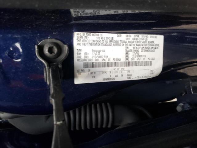 Photo 10 from auction – 2016 FORD FOCUS SE with VIN 1FADP3K20GL319409