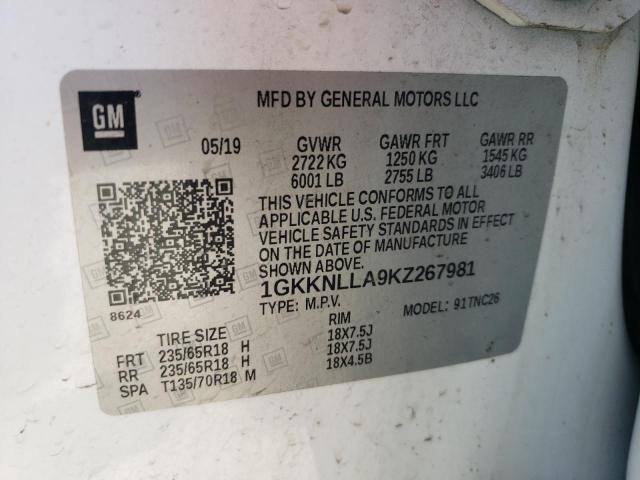 Photo 10 from auction – 2019 GMC ACADIA SLE with VIN 1GKKNLLA9KZ267981