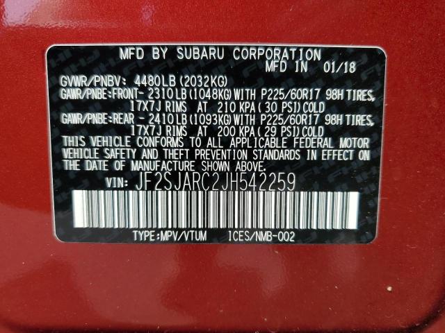 Photo 10 from auction – 2018 SUBARU FORESTER 2 with VIN JF2SJARC2JH542259