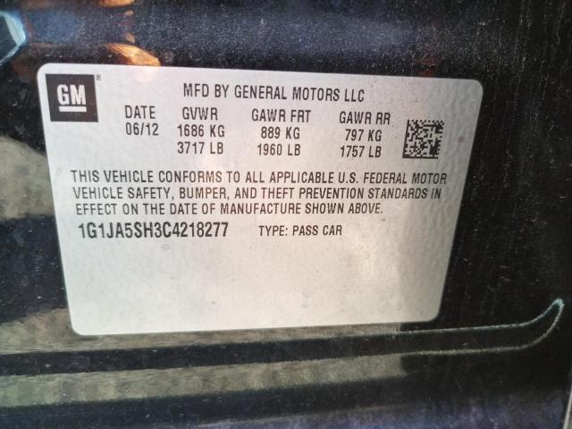 Photo 10 from auction – 2012 CHEVROLET SONIC LS with VIN 1G1JA5SH3C4218277