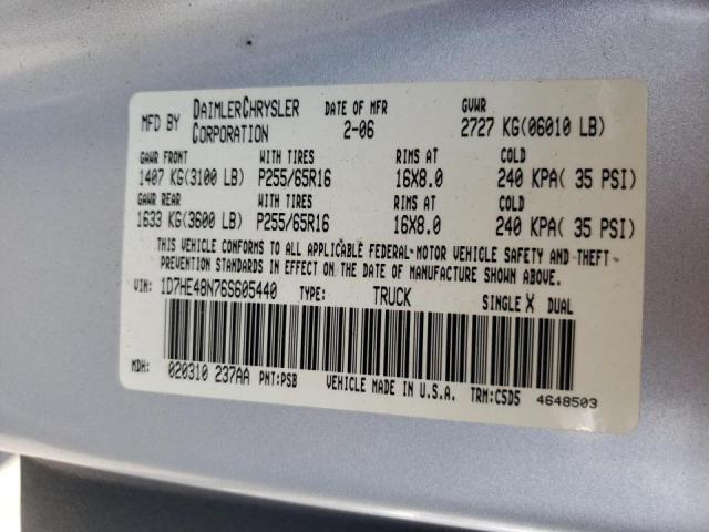 Photo 10 from auction – 2006 DODGE DAKOTA QUA with VIN 1D7HE48N76S605440