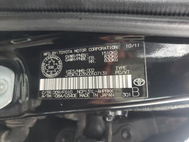 Photo 10 from auction – 2012 TOYOTA YARIS with VIN JTDKTUD35CD507131