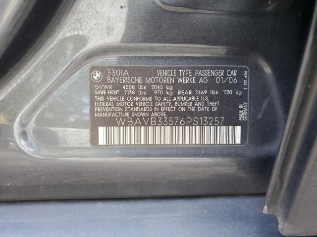 Photo 10 from auction – 2006 BMW 330 I with VIN WBAVB33576PS13257